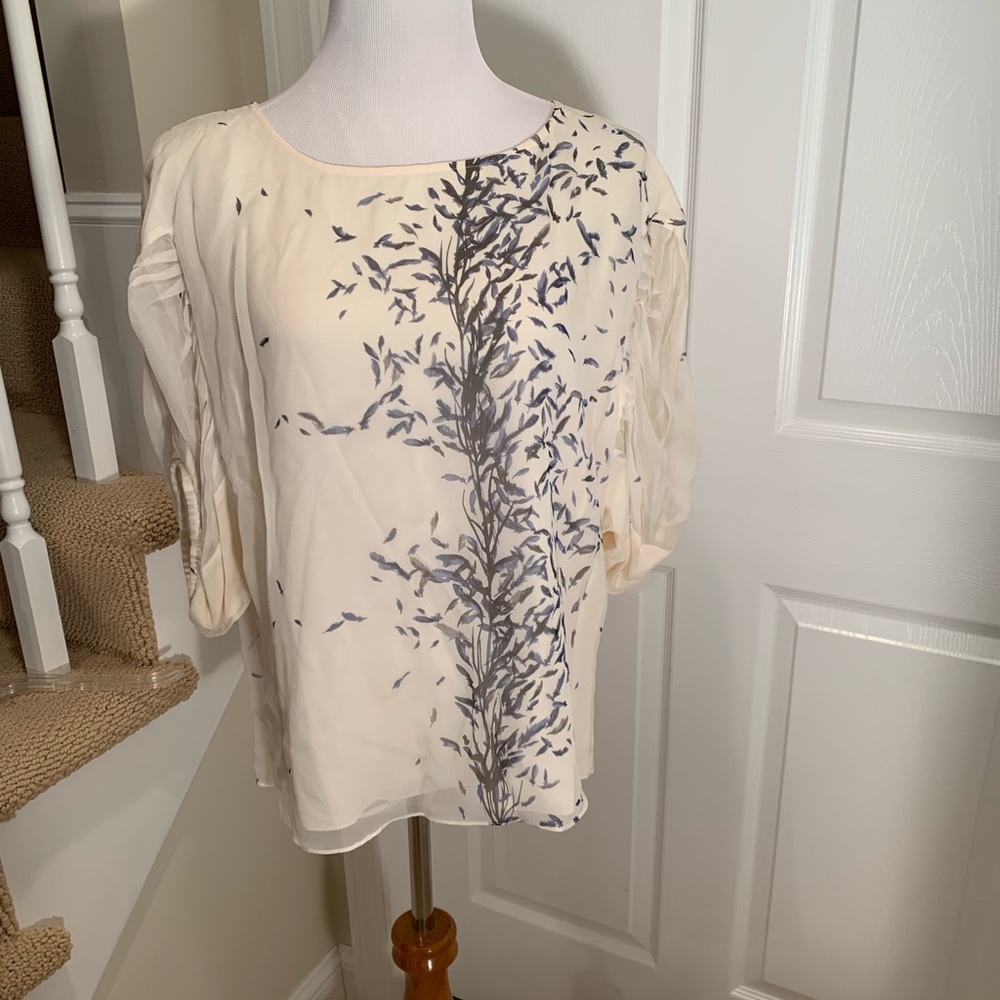 NWT, silk top, fully lined body, detailed sleeves